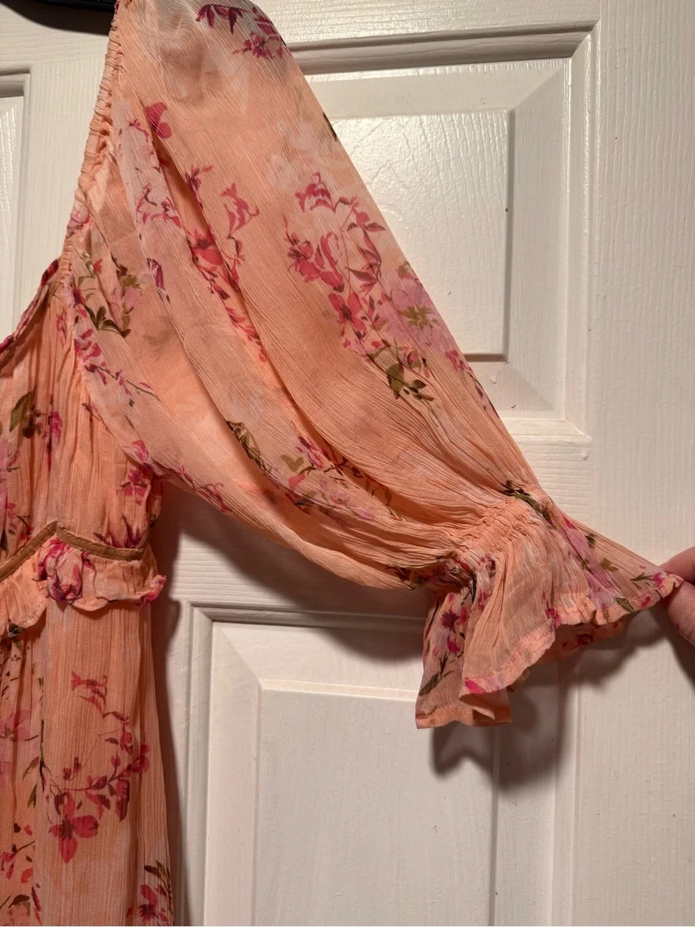 Free People Peach-Pink Floral Mini Dress